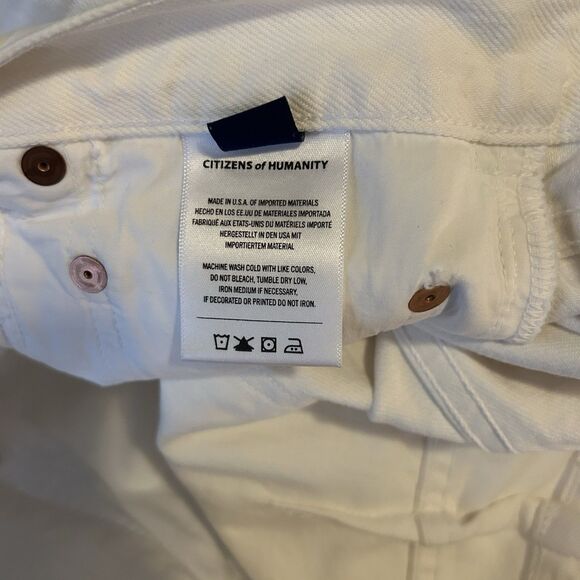 Citizens of Humanity Jeans Barrel Jicama Horseshoe White Wide Leg Raw Hem 29 CoH - Picture 11 of 16